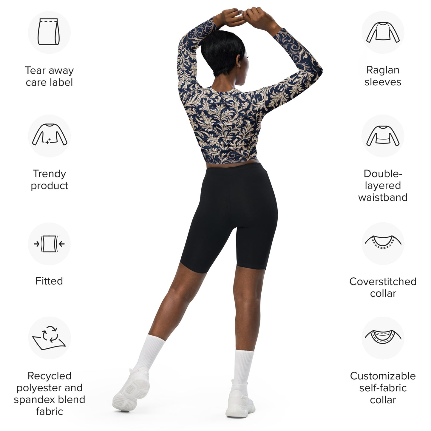 Crop top reciclado de manga larga