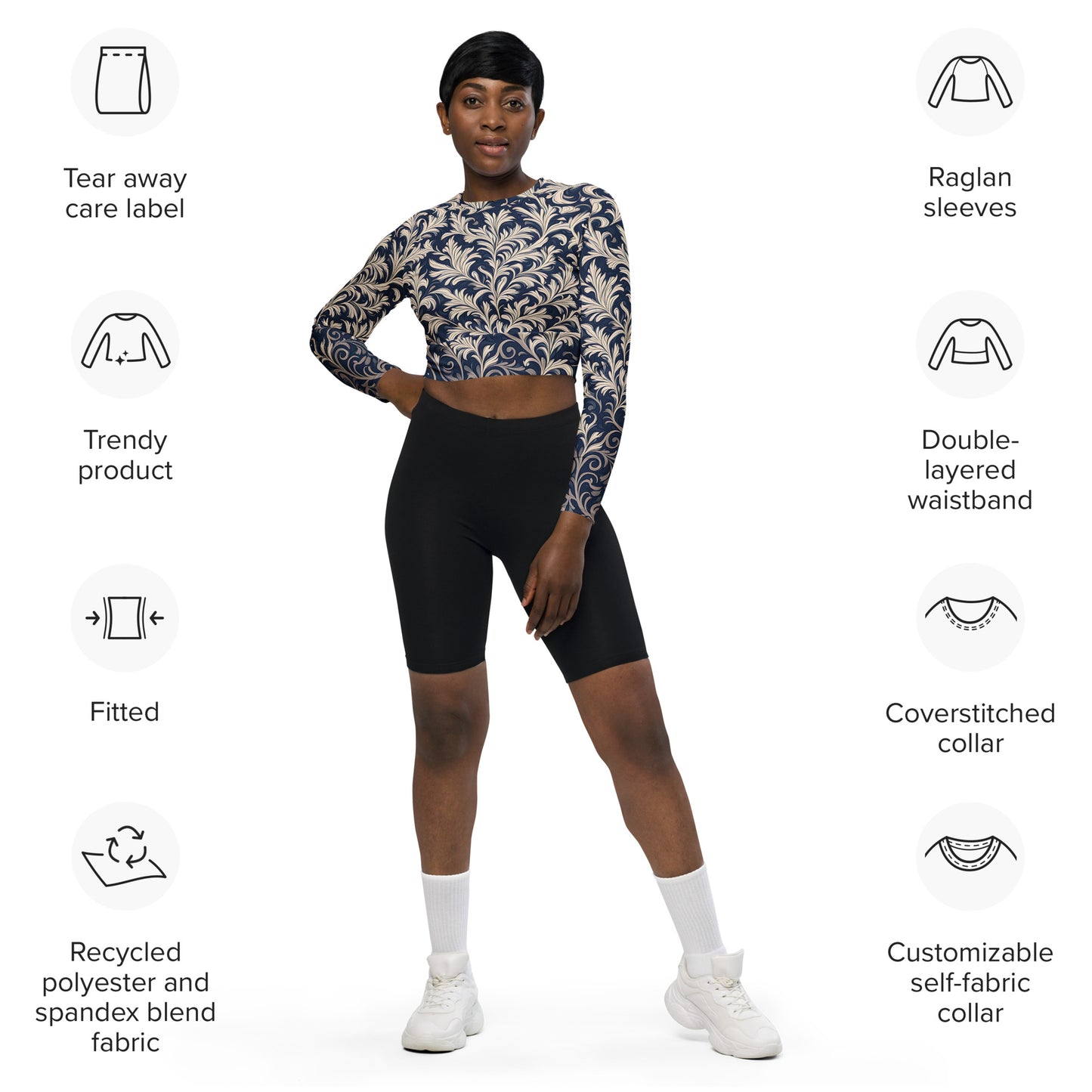 Crop top reciclado de manga larga