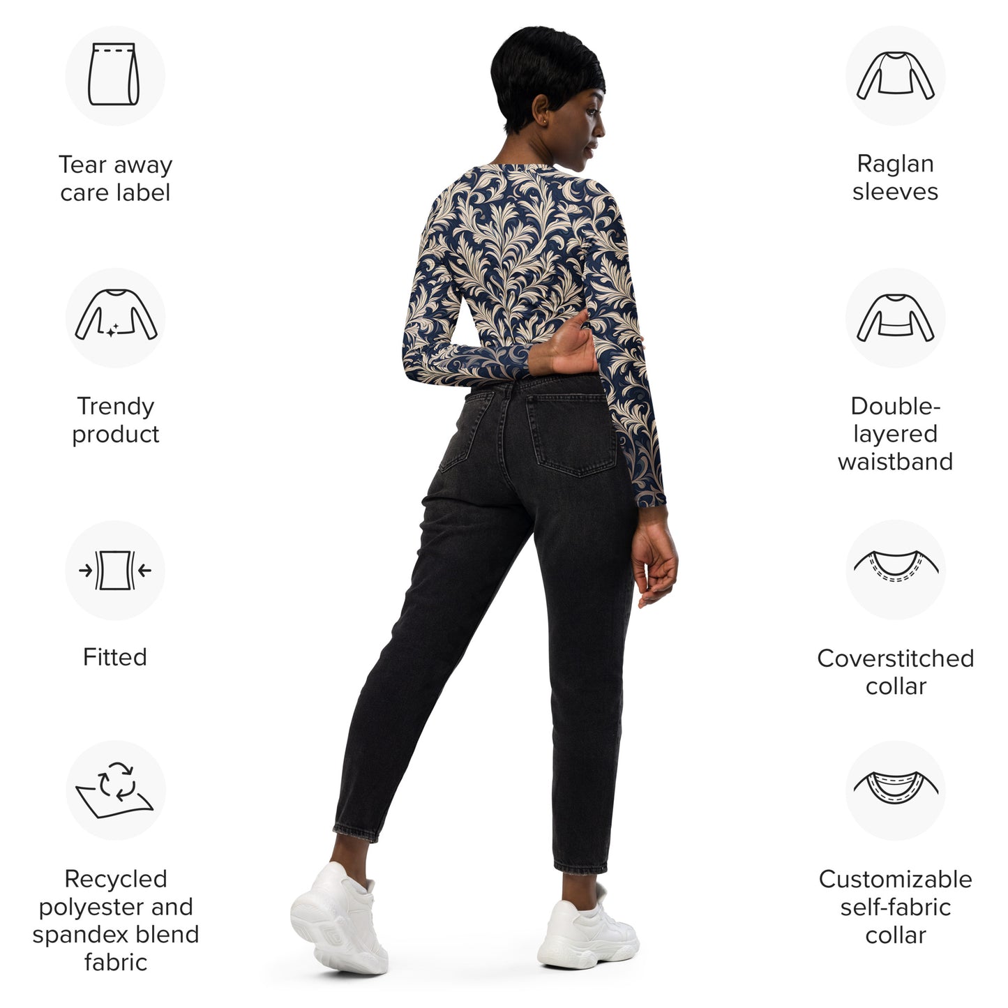 Crop top reciclado de manga larga
