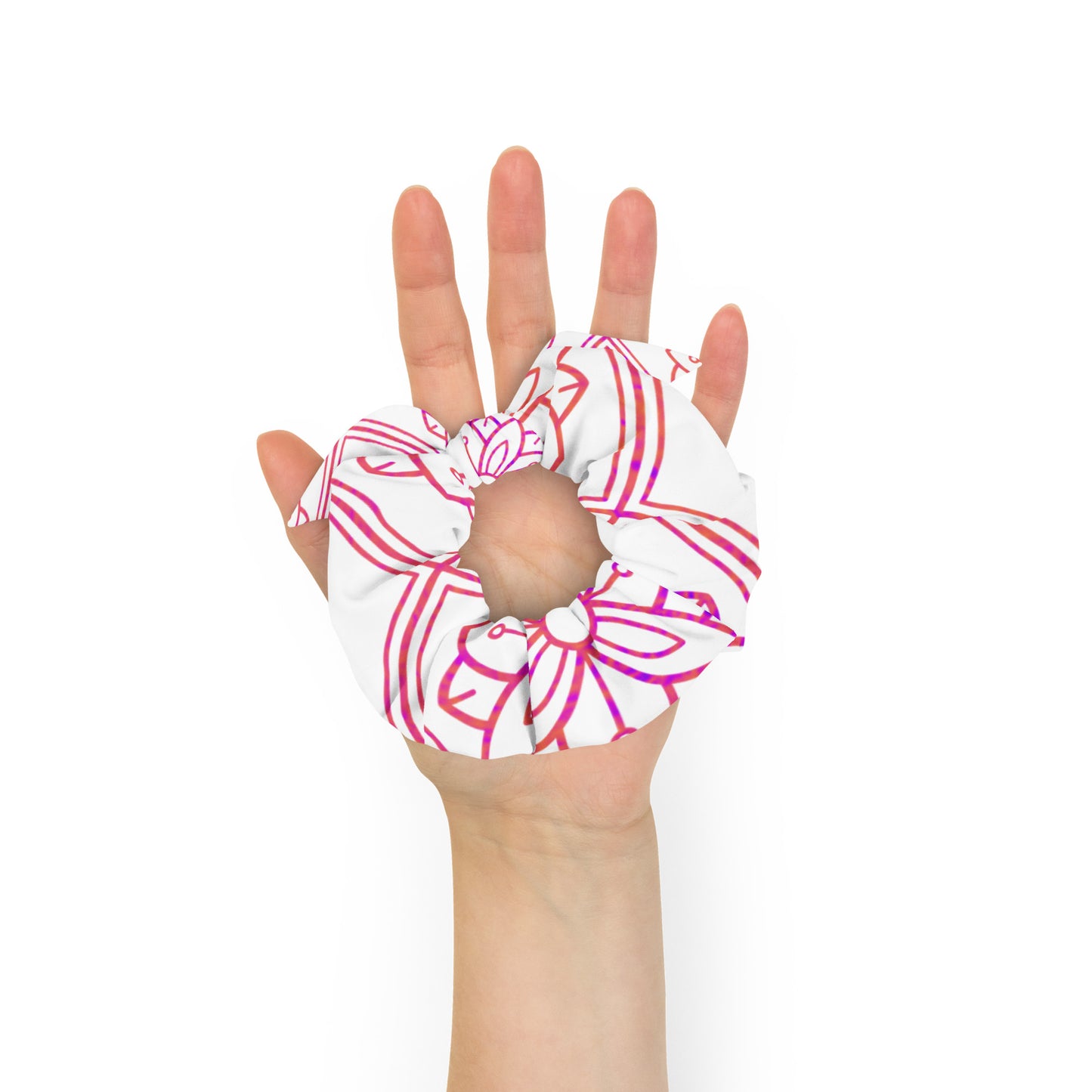 Scrunchie tonos blancos y rosas