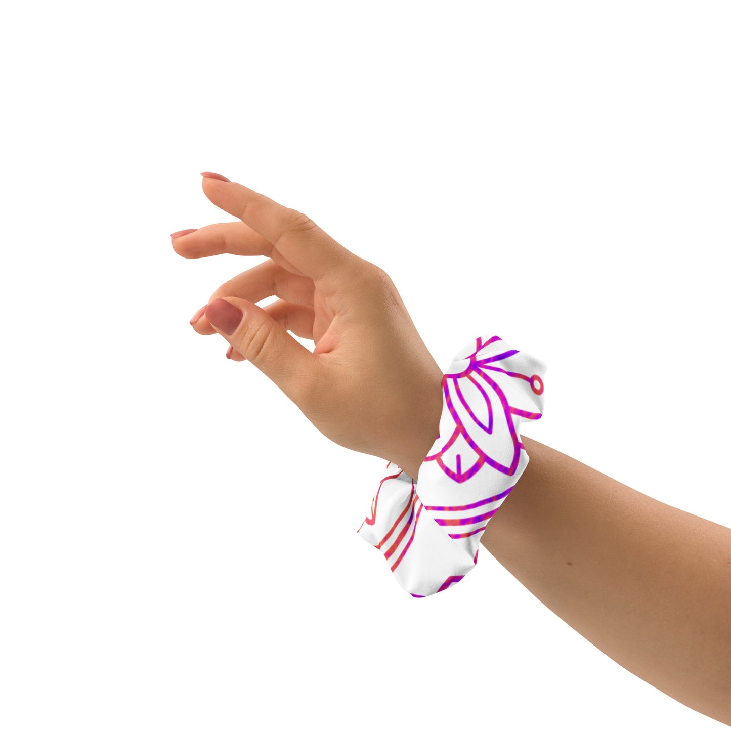 Scrunchie tonos blancos y rosas