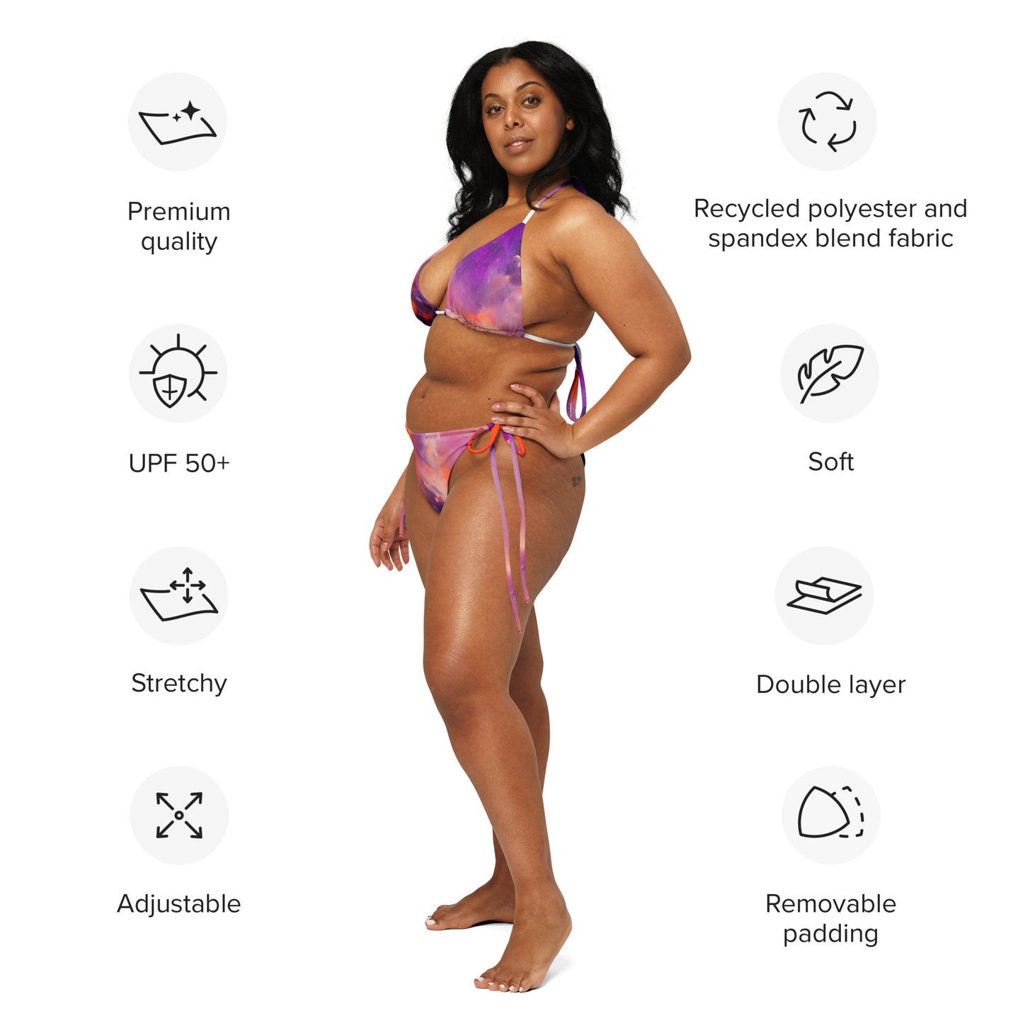 Bikini de hilo reciclado con estampado integral