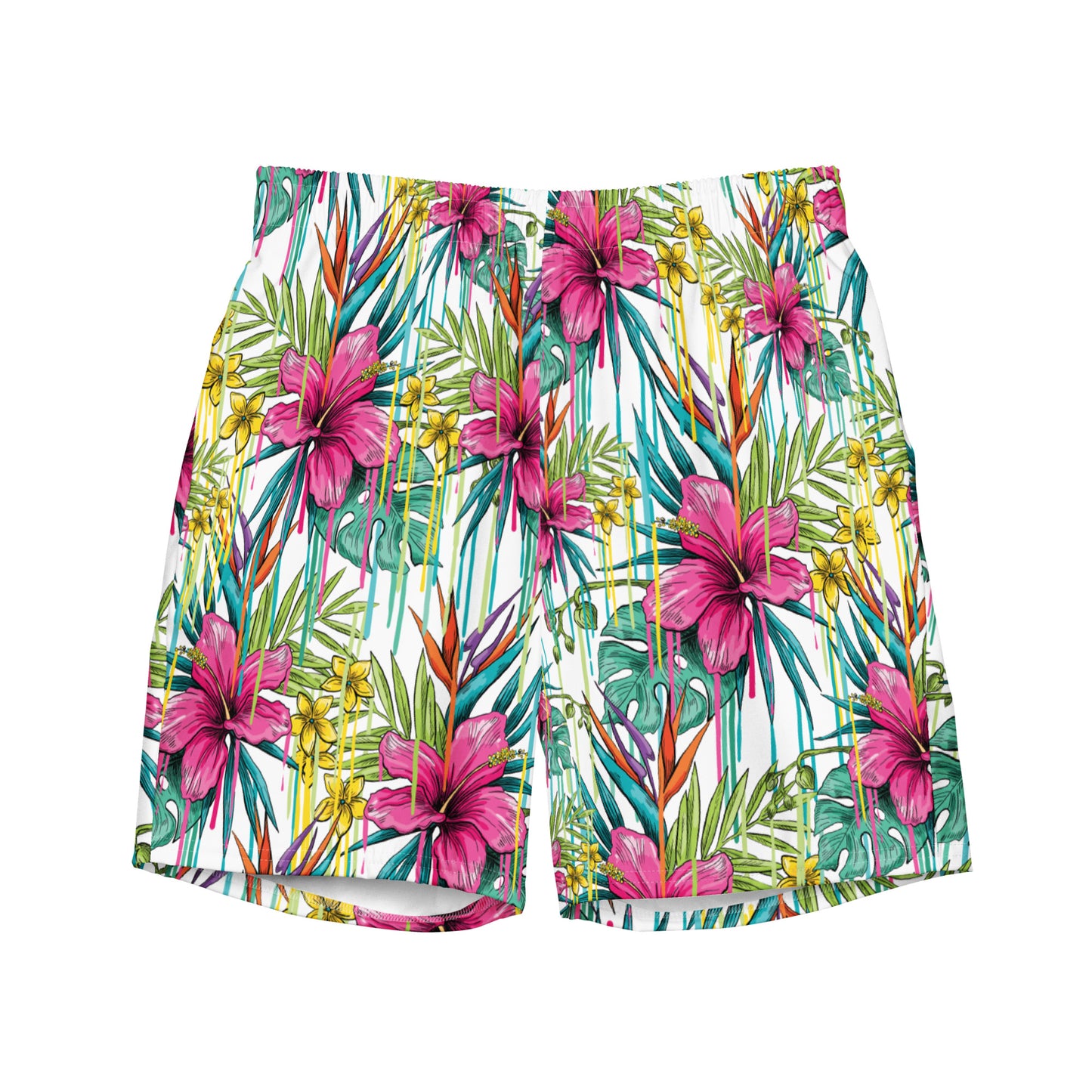 Pink Floral print with green foliage