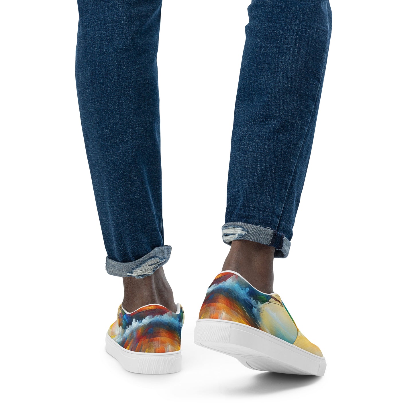 Zapatos de lona sin cordones para hombre.