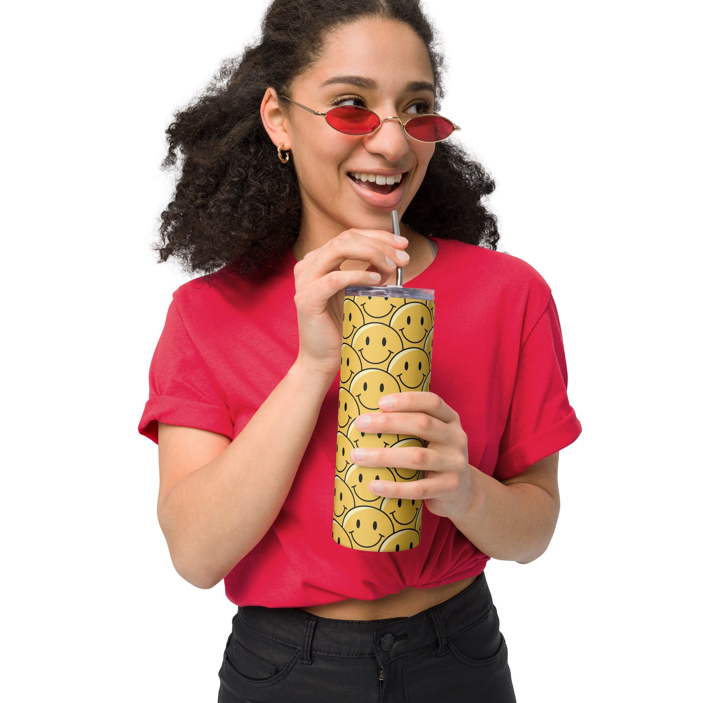 Vaso de emoji de sonrisa