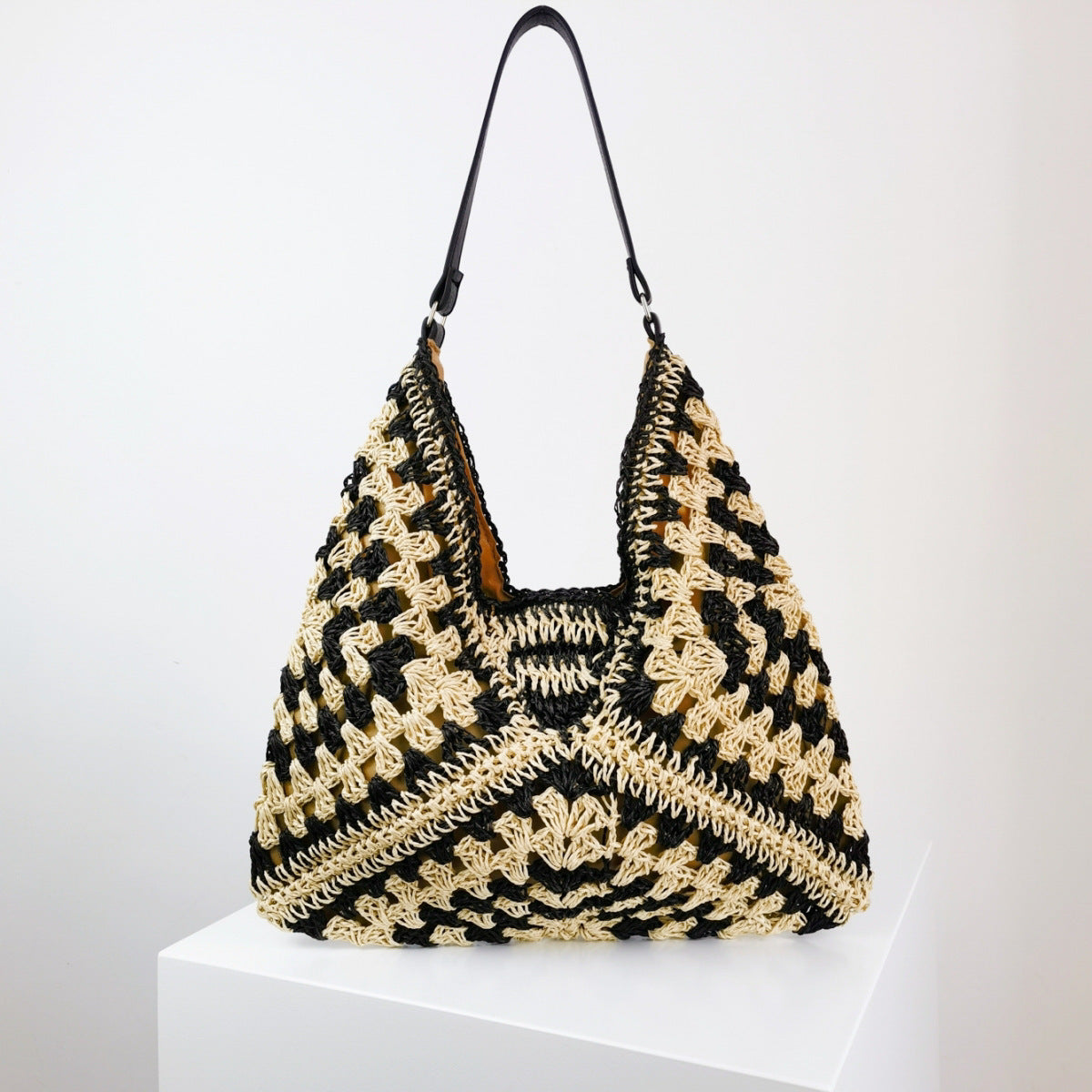 Handmade Straw Woven Shoulder Bag