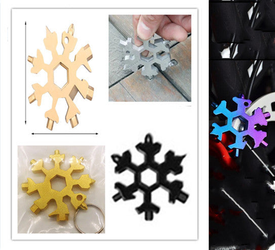 Snowflake Tool Card Portable Outdoor Emergency Octagonal Universal Snowflake