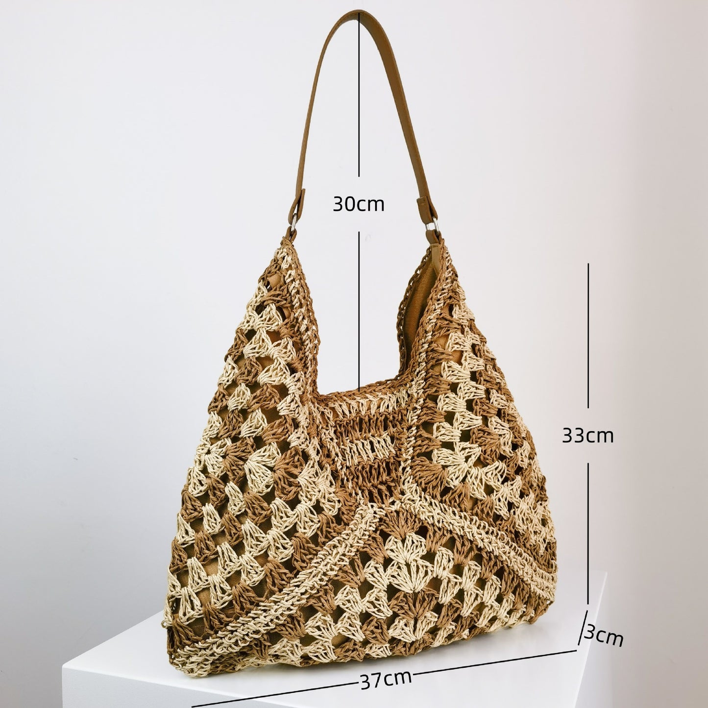 Handmade Straw Woven Shoulder Bag