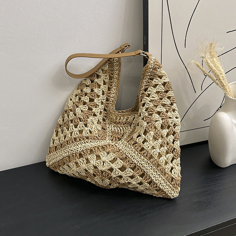 Handmade Straw Woven Shoulder Bag