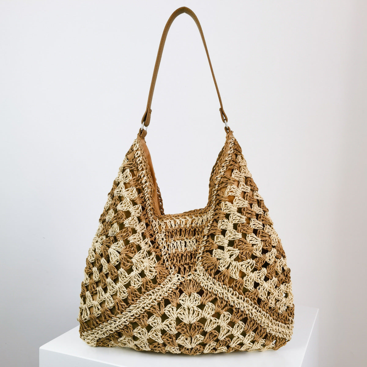 Handmade Straw Woven Shoulder Bag