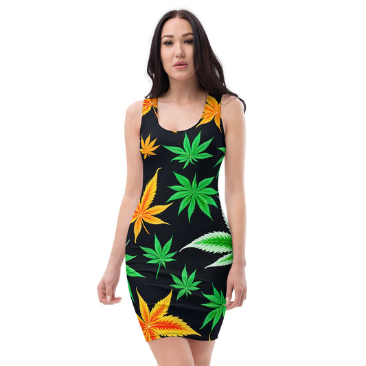 Leaf Bodycon dress