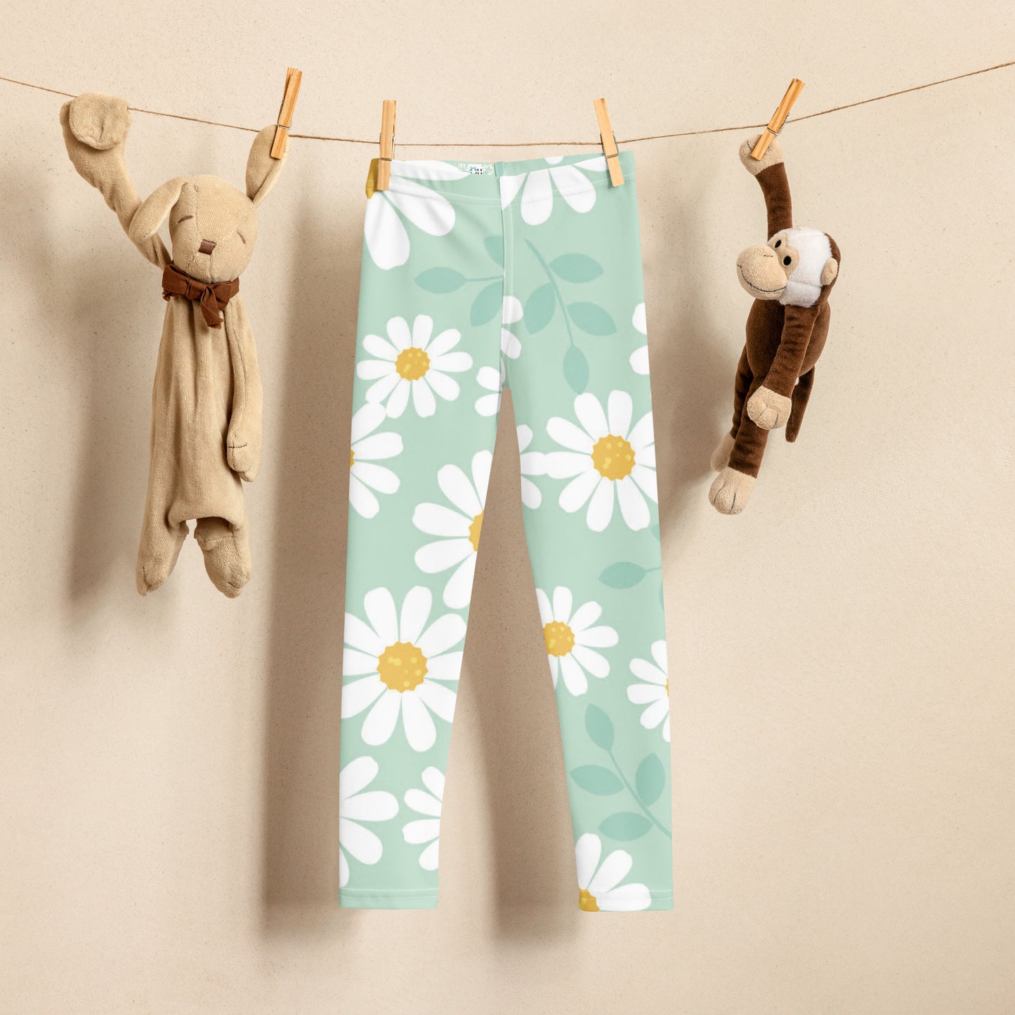 White Flower Kids Leggings