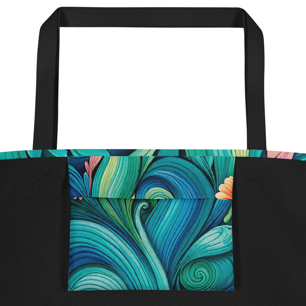 3D Blue Tote Bag