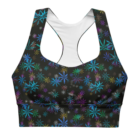 Multi Flower Longline sports bra