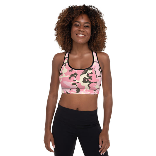 Camo Pink Padded Sports Bra