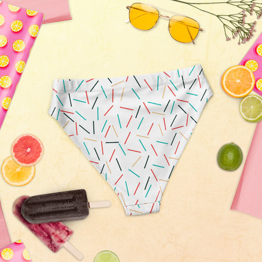 Sprinkle print / high-waisted bikini bottom