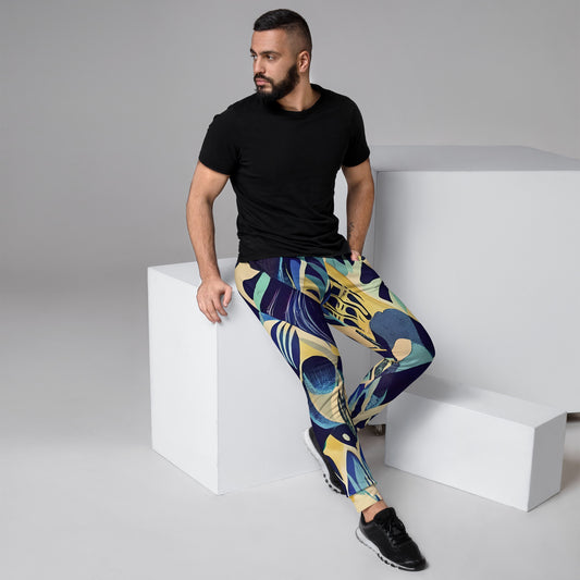 Blue and Yellow Abstract design Joggers