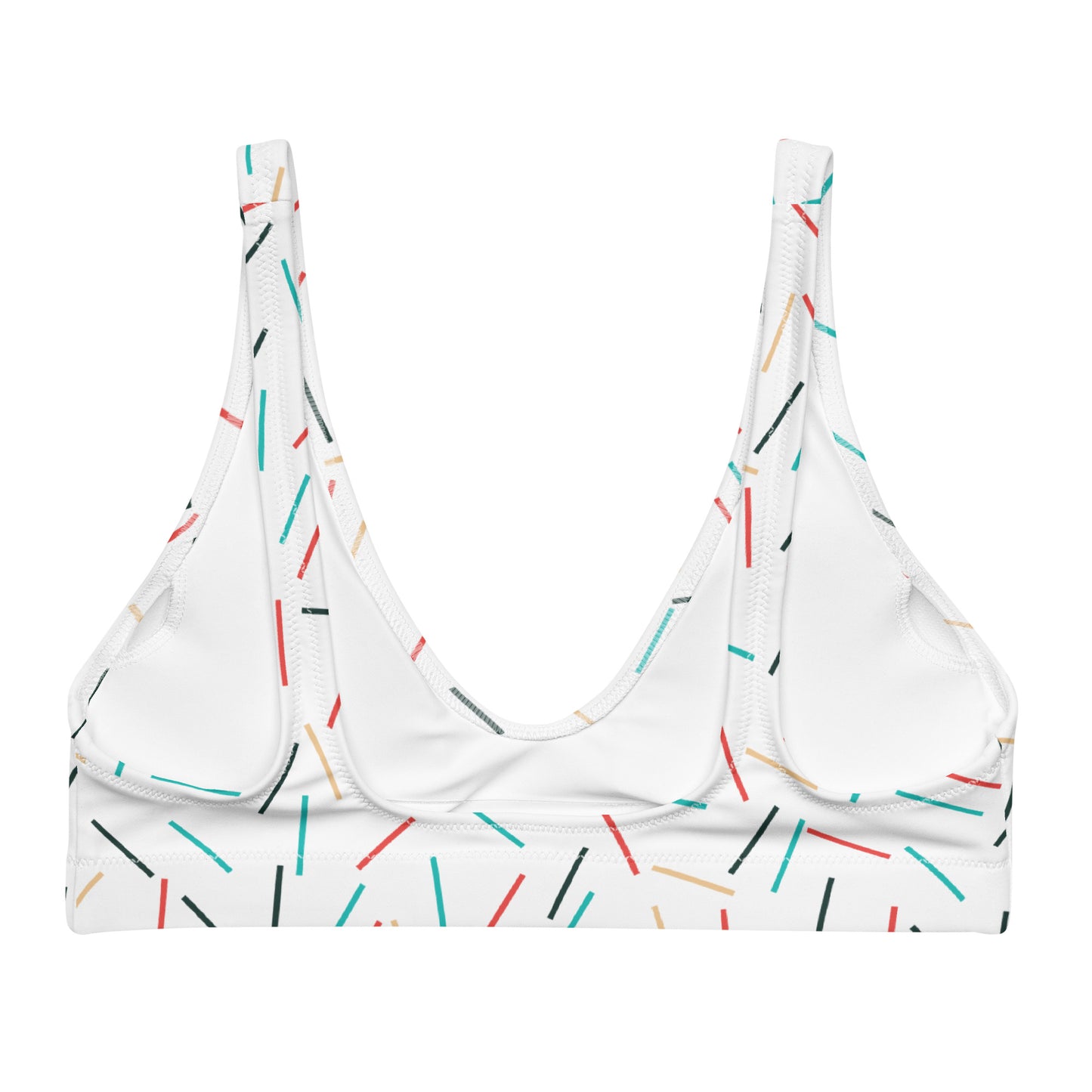 Top de bikini acolchado con estampado Sprinkle