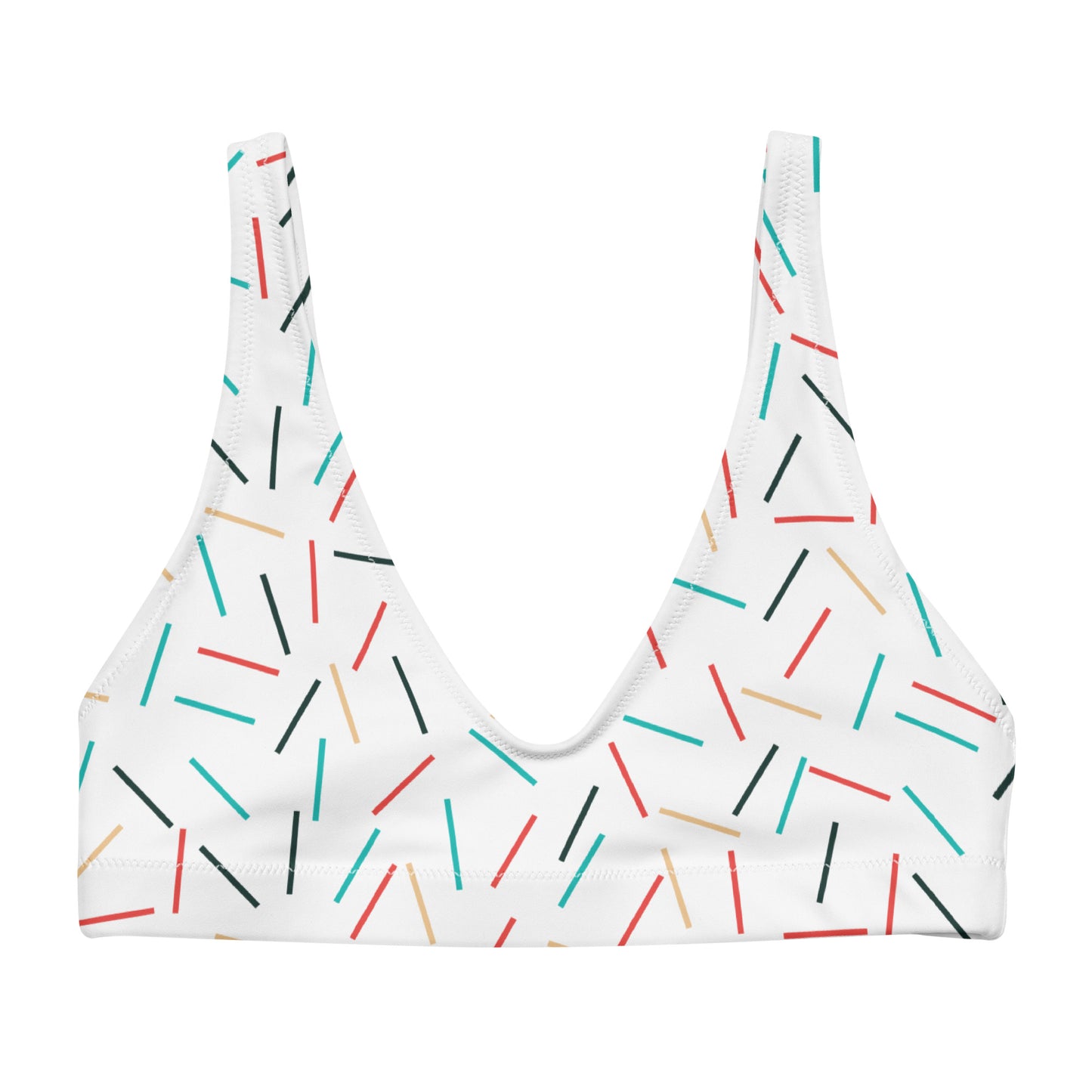 Top de bikini acolchado con estampado Sprinkle