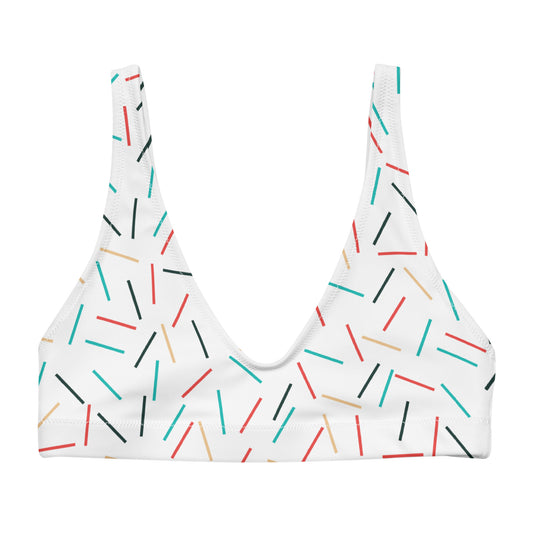 Sprinkle print padded bikini top