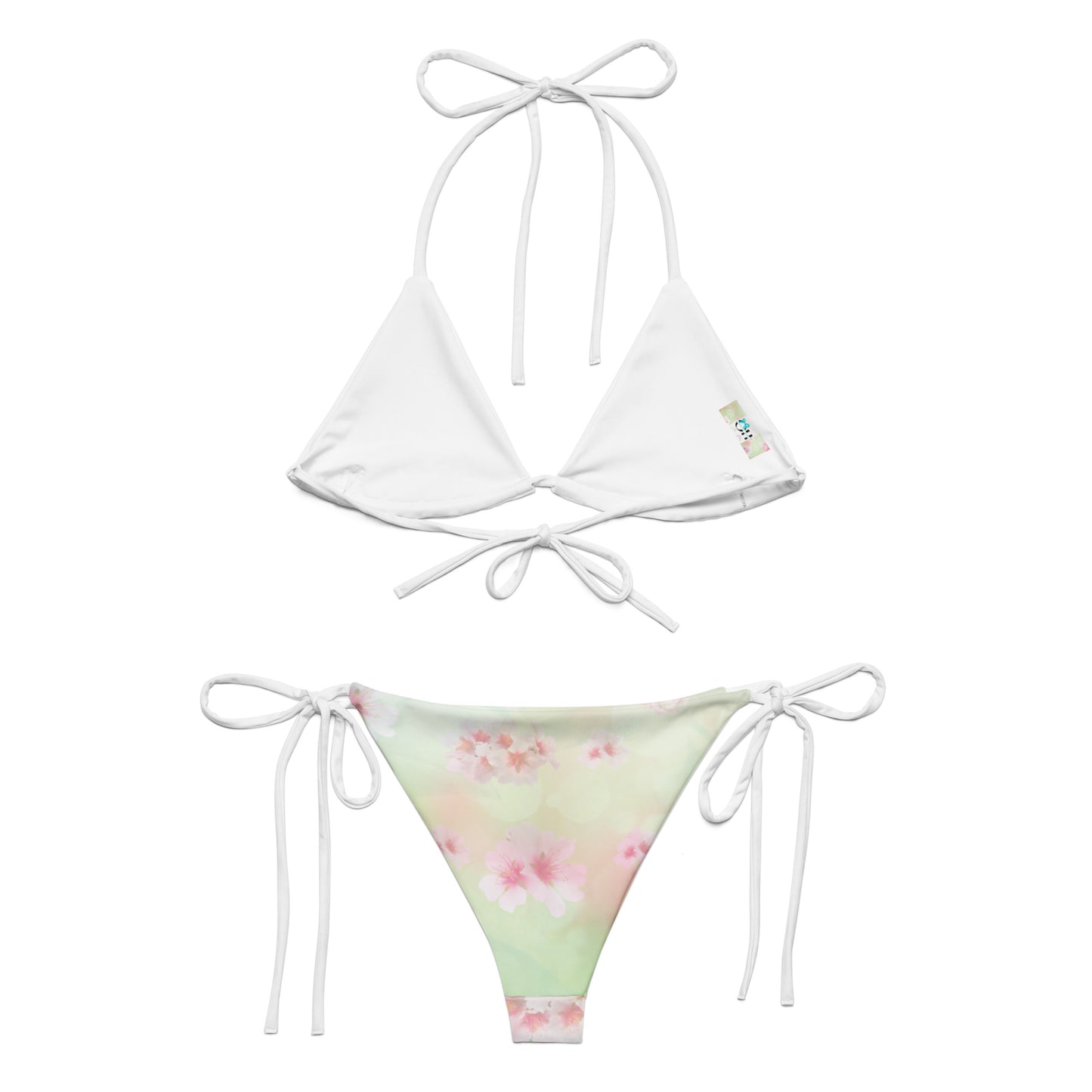 Light Pink and Green string bikini