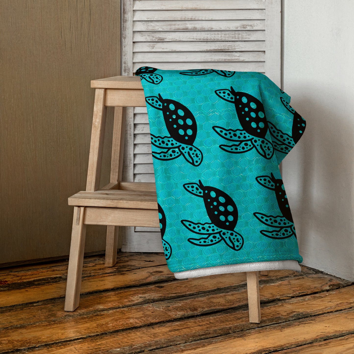 Teal Turtle Towel