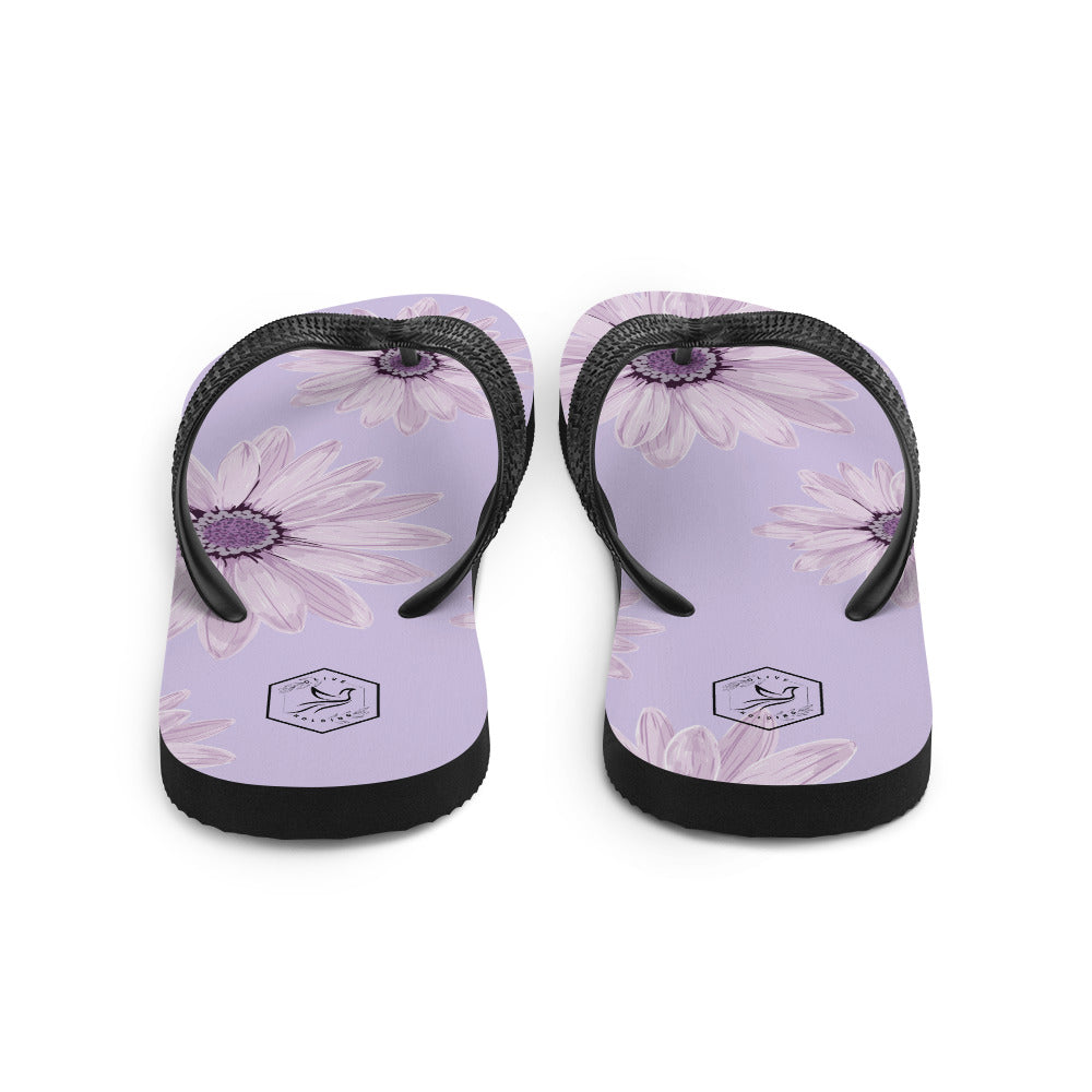 Flower Lavender Flip-Flops