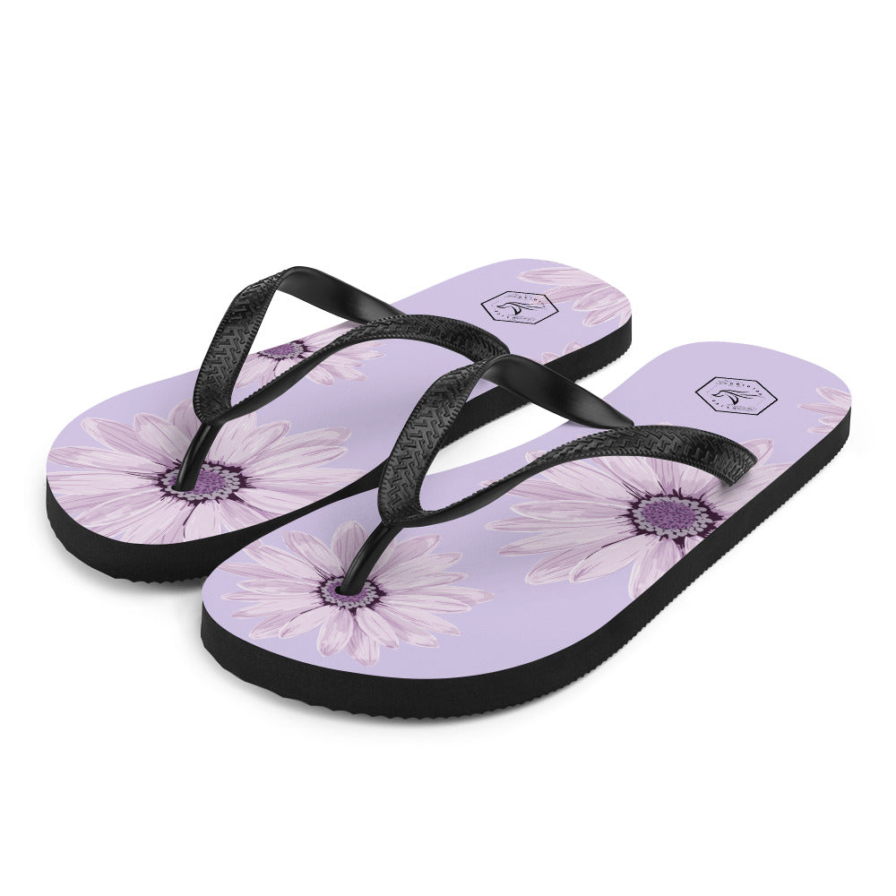 Flower Lavender Flip-Flops