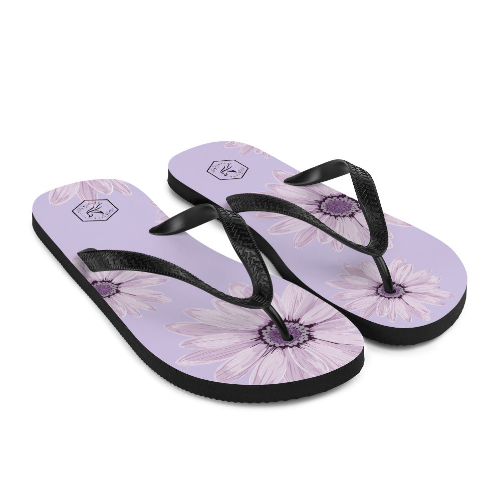 Flower Lavender Flip-Flops