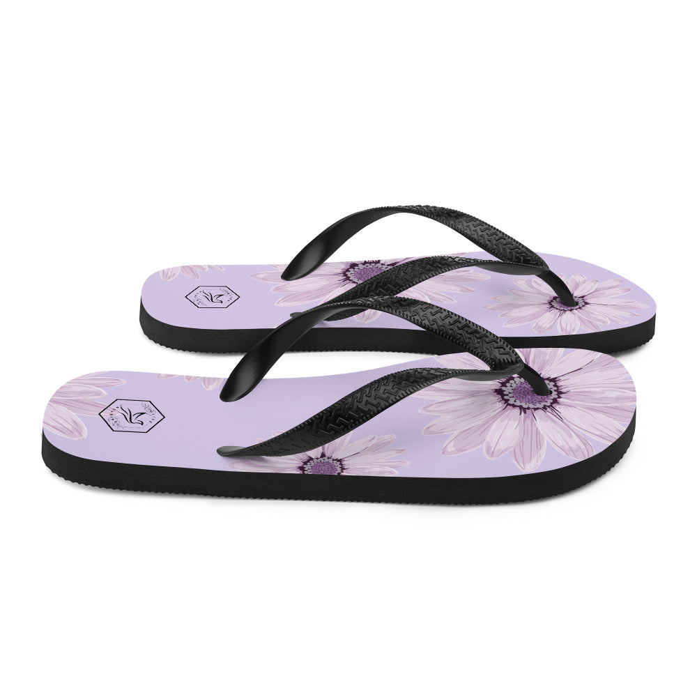 Flower Lavender Flip-Flops