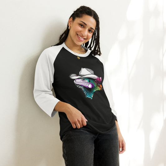 Lizard cowboy 3/4 sleeve raglan shirt