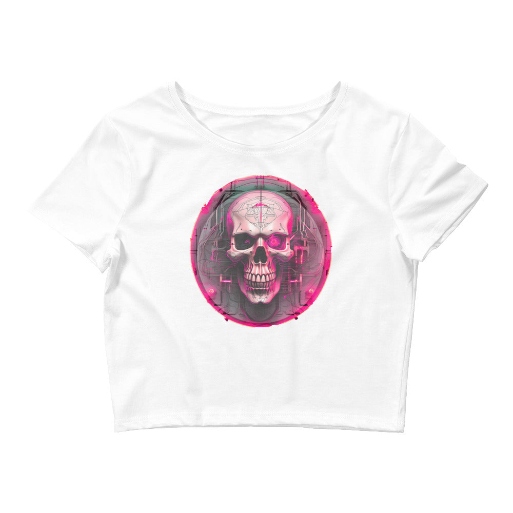 Pink Skull Crop Tee